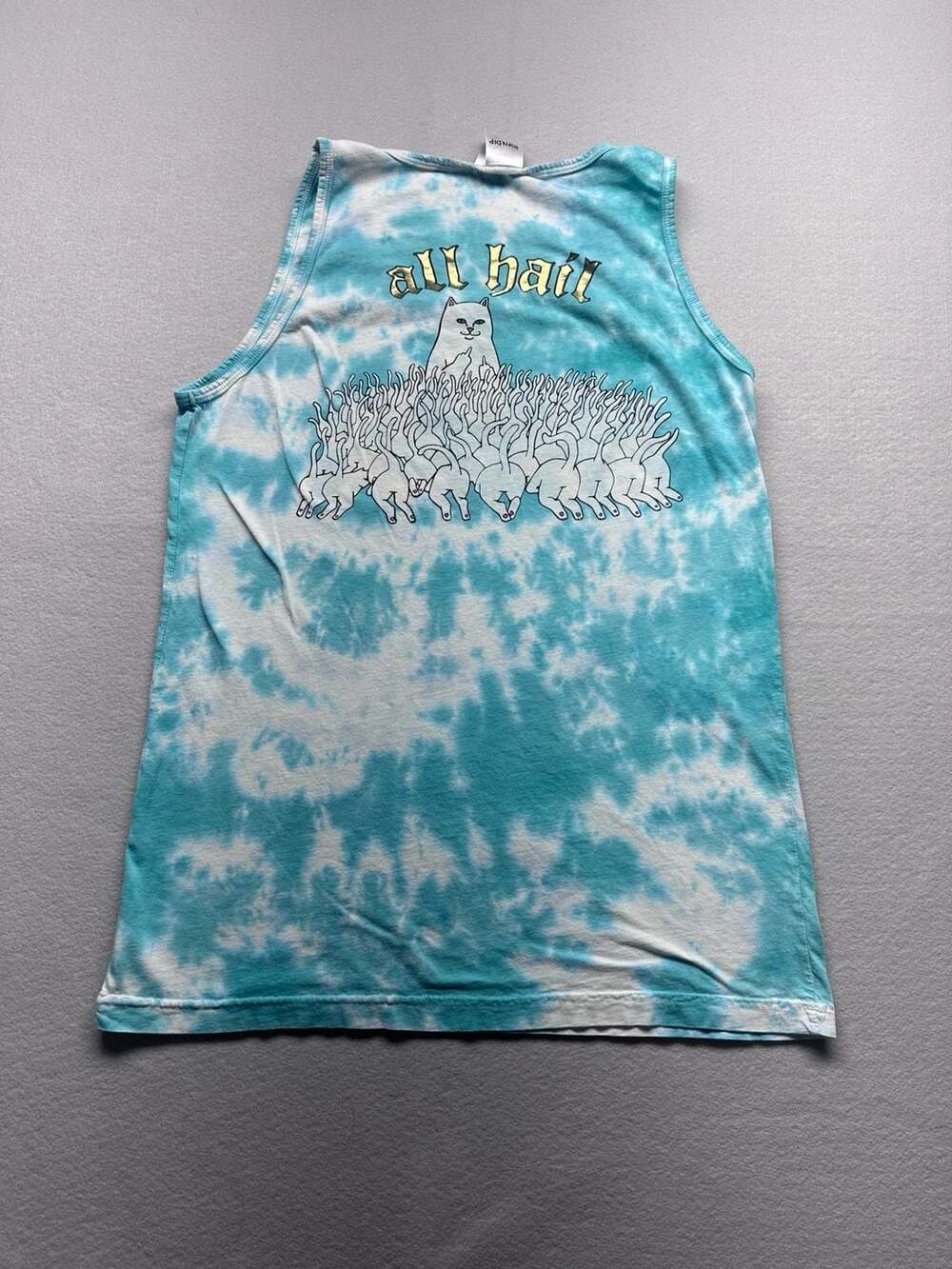 Ripndip All Hail Tank Top Size Medium Blue Tie Dye Lord Nermal
